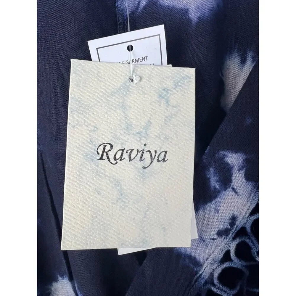 Raviya Blue Tie Dye Beach Swim Cover Up 0X Vacation Resort Bohemian